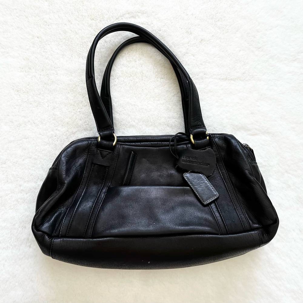 DEREK ALEXANDER BLACK LEATHER BAG CLASSIC CAPSULE WARDROBE STYLISH MINIMALIST - Picture 2 of 12